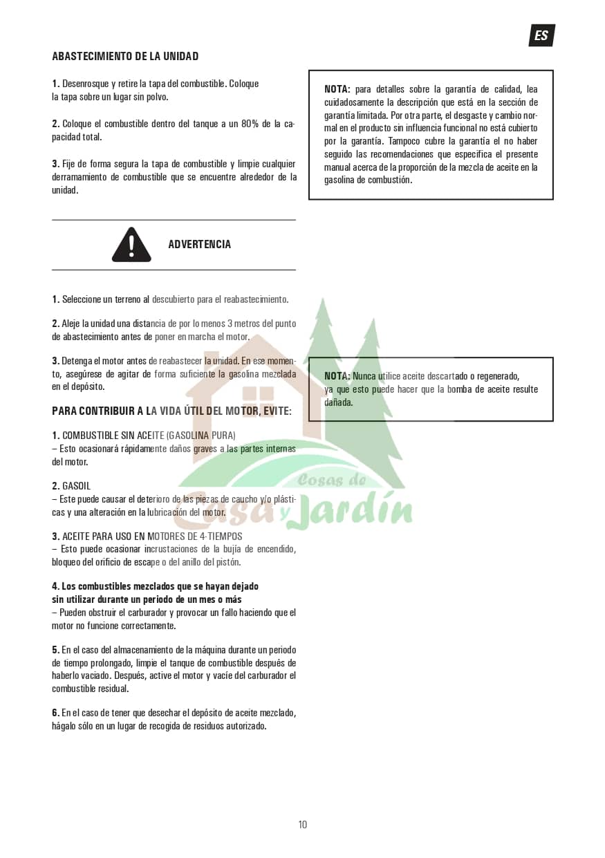 Pag. 10 - Instrucciones desbrozadora LHD52L